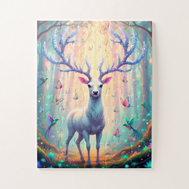 Magical Deer in Forest Jigsaw Puzzle (Vertical)