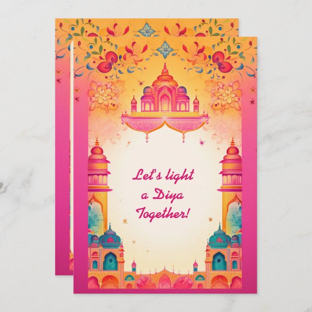 Magical Diwali invitation (Front/Back)