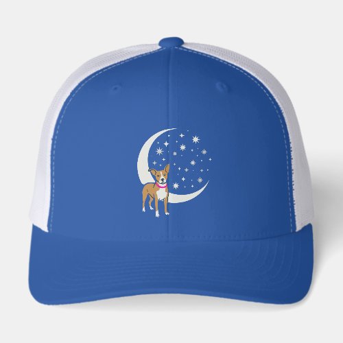 magical dog under the moon and a starlit sky hat