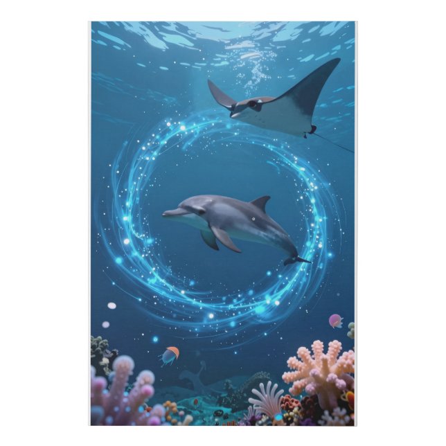 Magical Dolphin Canvas Print – Dreamy Ocean Wall A (Front)