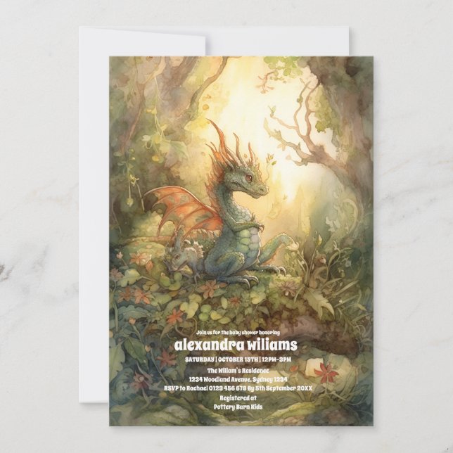 Magical Dragon Baby Shower Invitation (Front)