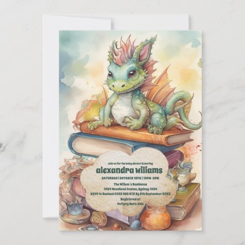 Magical Dragon Baby Shower Invitation