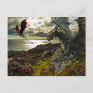 Magical Dragon Ocean Cliff Postcard