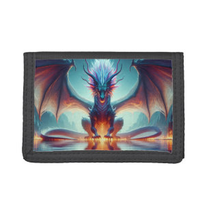 Magical Dragon Reflection Ai Art Trifold Wallet