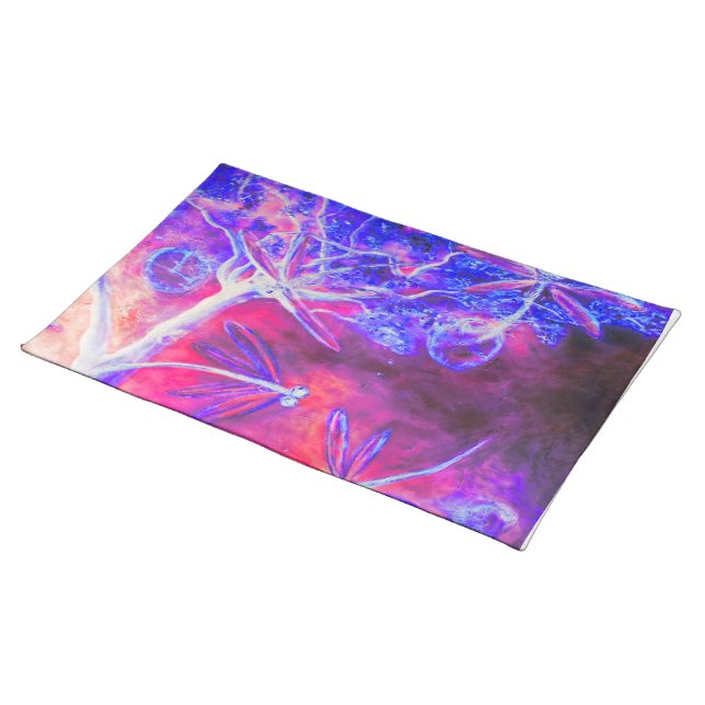 Magical Dragonfly Forest Cloth Placemat (On Table)