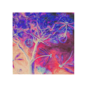 Magical Dragonfly Forest Wood Wall Art