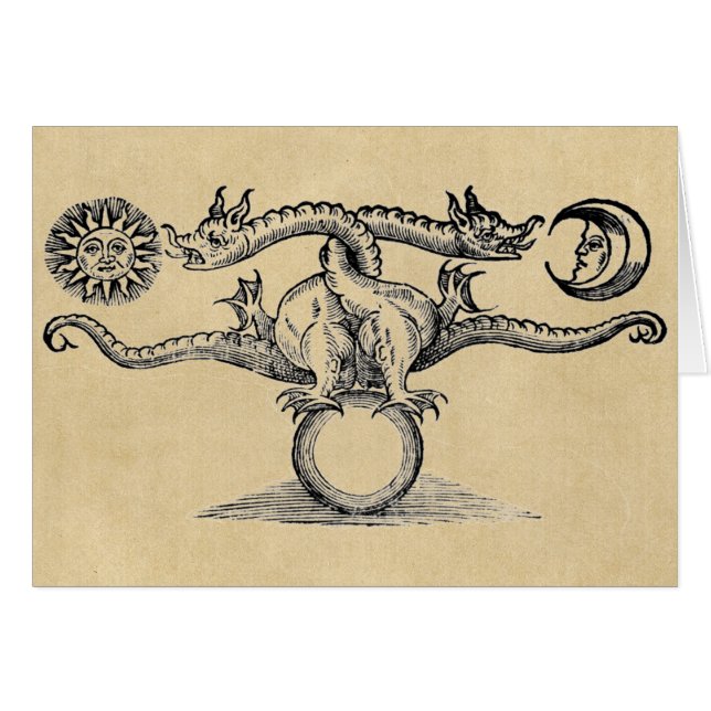 Magical Dragons Symbol Greeting Card (Front Horizontal)