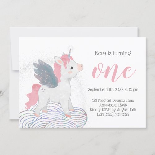 Magical Dream Unicorn Invitation   Clouds