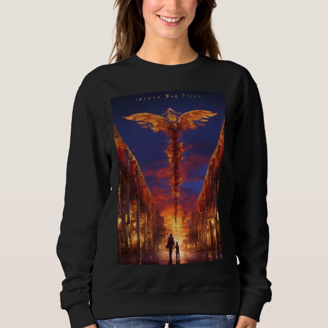 magical eagle fly on sky sweatshirt (Front)