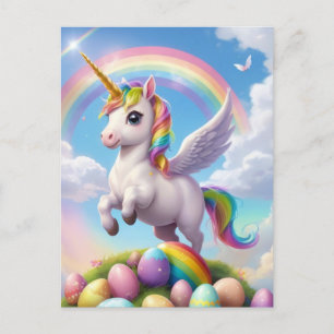 Magical Easter Unicorn Holiday Postcard