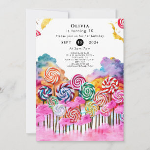 Magical Editable Candyland Birthday Invitation