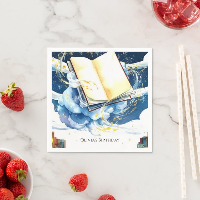 Magical Editable Library Storybook Birthday Napkins (Insitu)