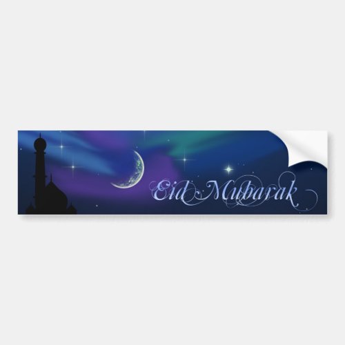 Magical Eid Night Islamic Greeting Bumper Sticker