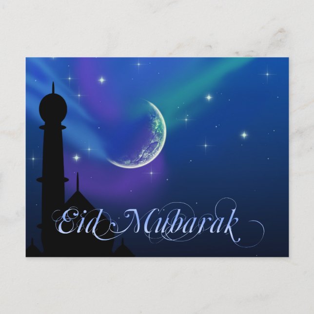 Magical Eid Night - Islamic Greeting Postcard (Front)