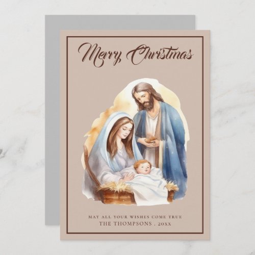 Magical elegant Nativity Star Christmas Holiday Card