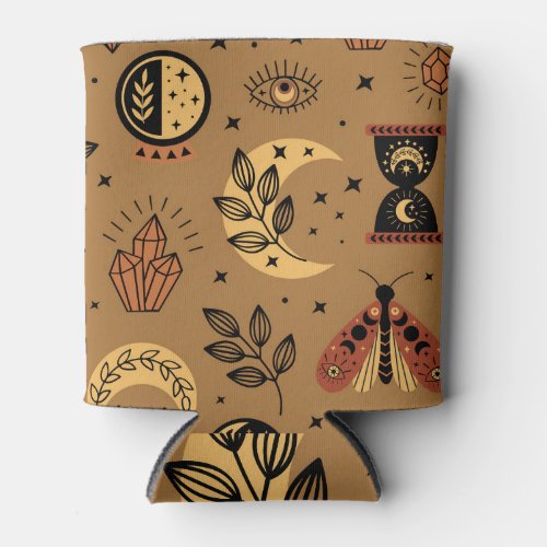 Magical Elements Enchanting Seamless Pattern Can Cooler