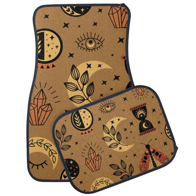 Magical Elements: Enchanting Seamless Pattern Car Floor Mat (Set)