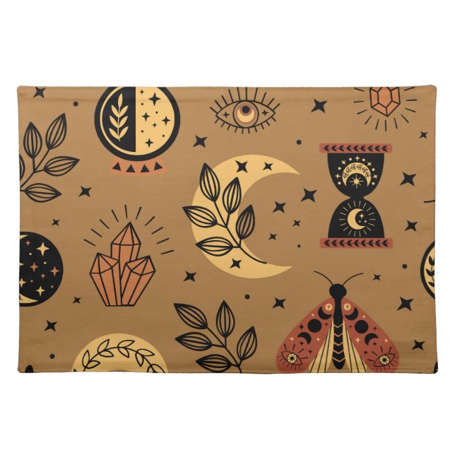 Magical Elements: Enchanting Seamless Pattern Cloth Placemat (Front)