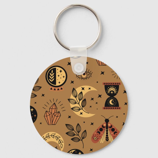 Magical Elements: Enchanting Seamless Pattern Keychain (Front)