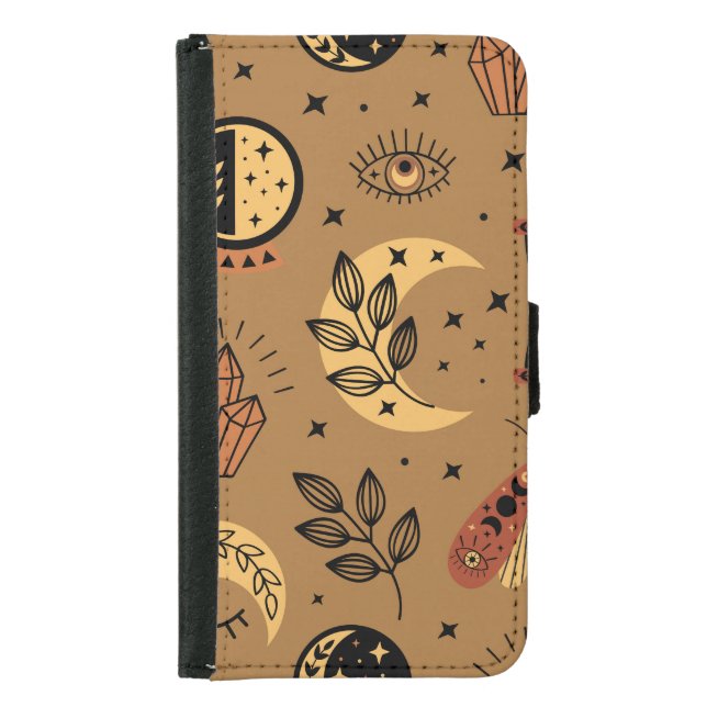 Magical Elements: Enchanting Seamless Pattern Samsung Galaxy Wallet Case (Front)