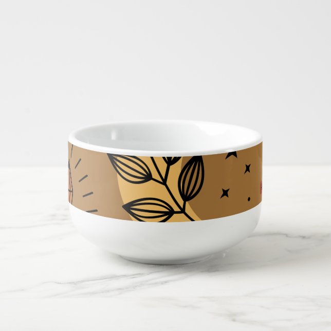Magical Elements: Enchanting Seamless Pattern Soup Mug (Front)