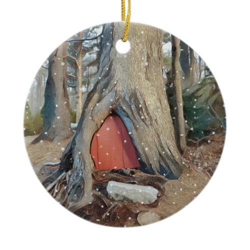 Magical Elf House Ceramic Ornament