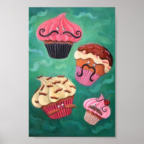 Magical Emporium of Flying Mustached Cupcakes Poster