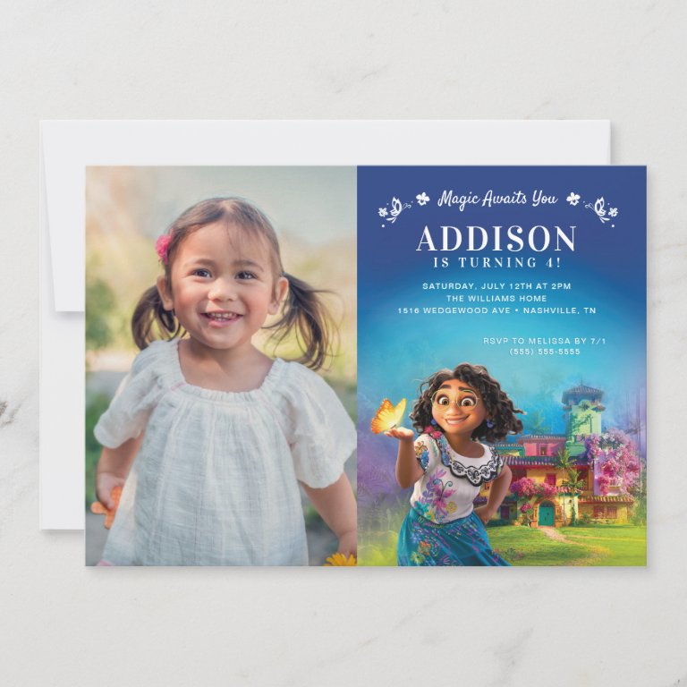 Magical Encanto Mirabel Birthday - Photo                    Invitation