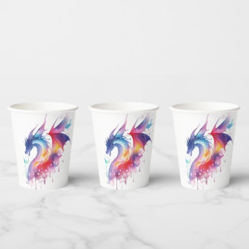 Magical Enchanted Dragon Birthday Paper Cups
