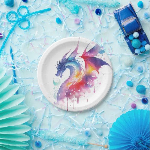 Magical Enchanted Dragon Birthday Paper Plates