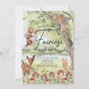Magical Enchanted Forest Fairy Girl Birthday Invitation