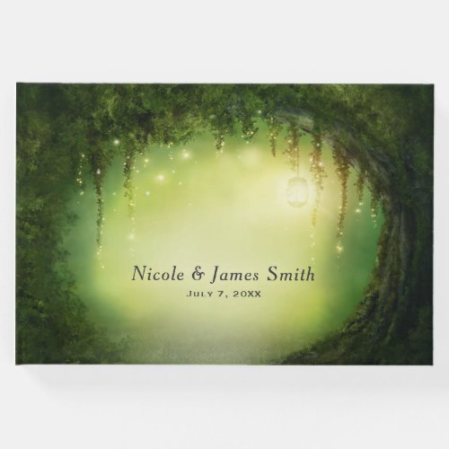 Magical Enchanted Forest Rustic Wedding Custom Guest Book