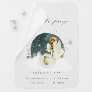 Magical Enchanted Little Garden Fairy Birth Stat Baby Blanket