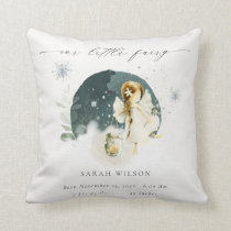 Magical Enchanted Little Garden Fairy Birth Stat Throw Pillow