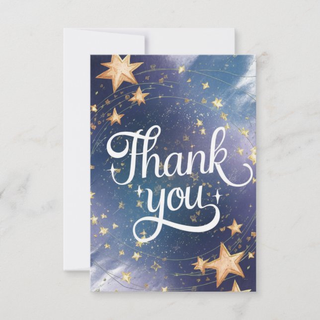 Magical Enchanted Meteor Celestial Thank You Card (Front)