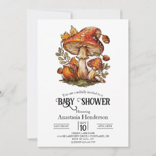 Magical Enchanted Mushroom Baby Shower Invitation