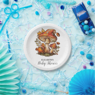 Magical Enchanted Mushroom Baby Shower Paper Plates