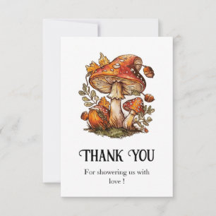 Magical Enchanted Mushroom Baby Shower Thank You Card