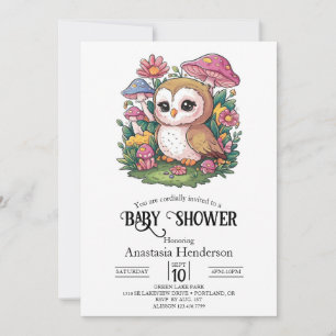 Magical Enchanted Owl Baby Shower Invitation