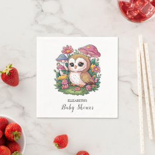 Magical Enchanted Owl Baby Shower Napkins
