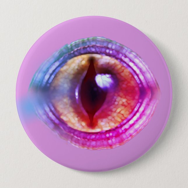 Magical Enchanted Purple Fantasy Dragon's Eye Button (Front)