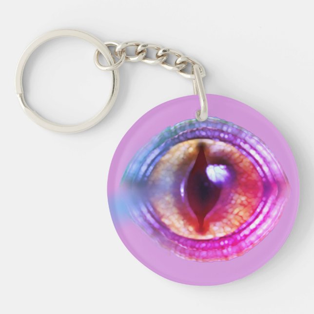 Magical Enchanted Purple Fantasy Dragon's Eye Keychain (Front)