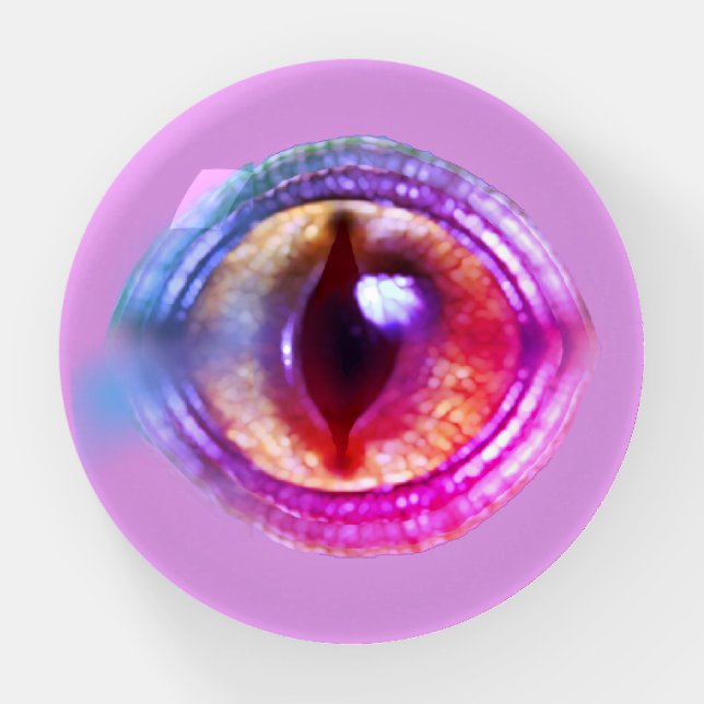 Magical Enchanted Purple Fantasy Dragon's Eye Paperweight (Front)