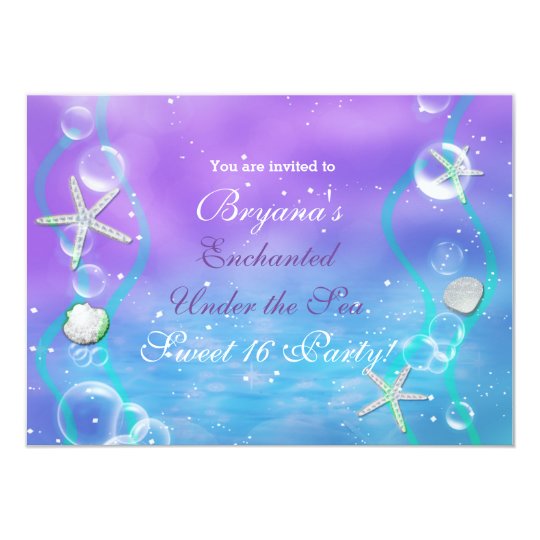 magical enchanted under the sea party invitation zazzle com