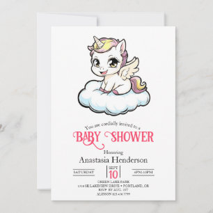 Magical Enchanted Unicorn Baby Shower Invitation