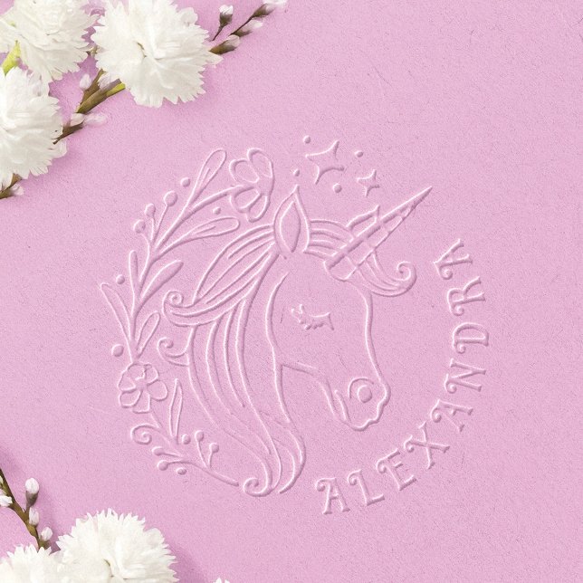 Magical Enchanted Unicorn & Floral Wreath Name Embosser (Magical Enchanted Unicorn & Floral Wreath Name Embosser)