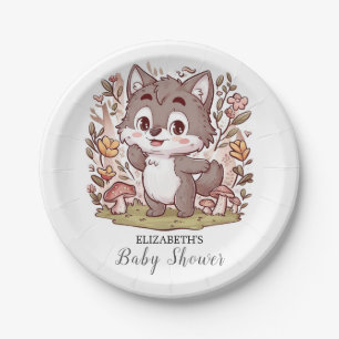 Magical Enchanted Wolf Baby Shower Paper Plates