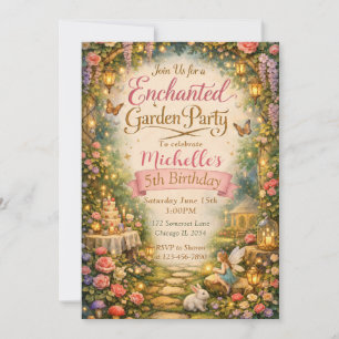 Magical Enchanted Woodland Fairy Birthday Invitation