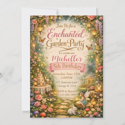 Magical Enchanted Woodland Fairy Birthday Invitation