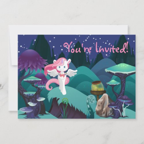 Magical Enchanting Unicorn Birthday Invitation